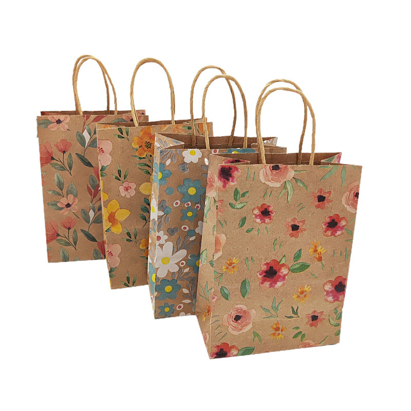 Event Party Shop - 12/24Pcs 크래프트 종이 꽃 선물 가방