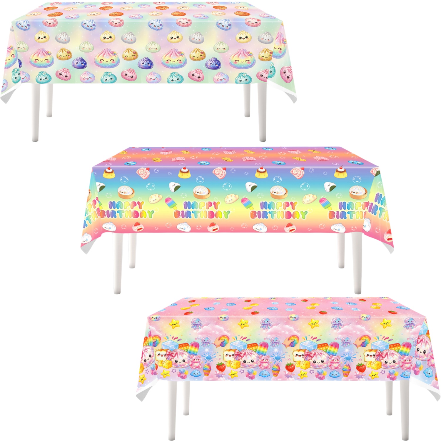 Table Cloth Disposable - 어린이 생일 일회용 식탁보 54×108인치(137×274cm) 만화