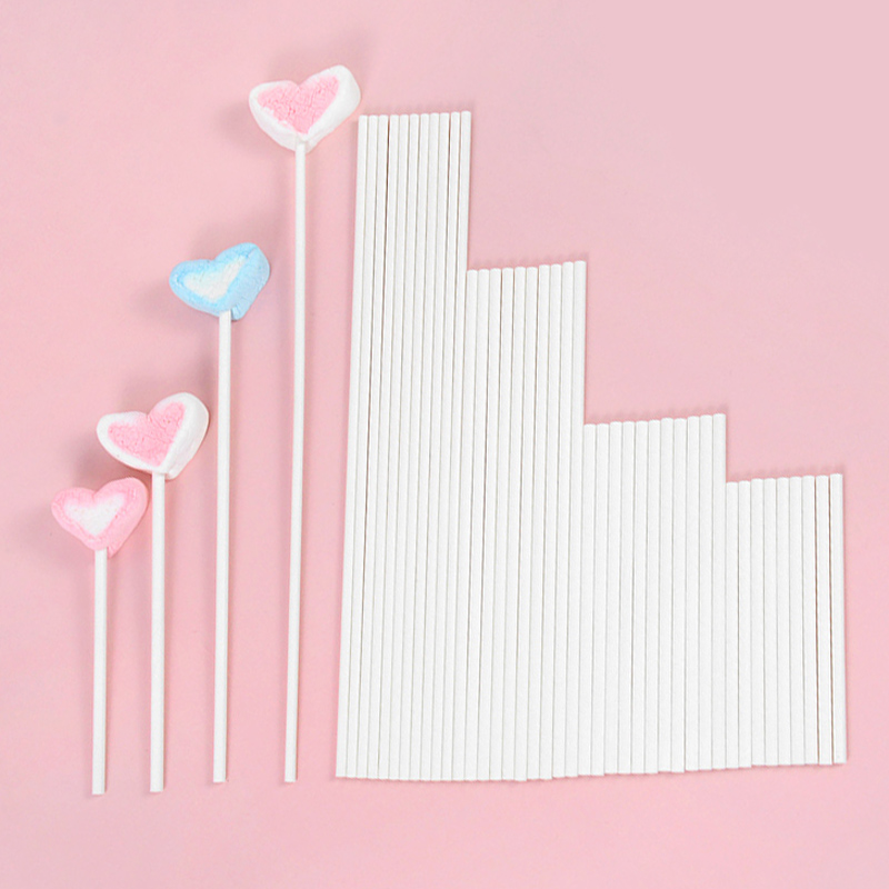Cotton Candy Cone - 100pcs 솔리드 코어 백서 롤리팝 스틱