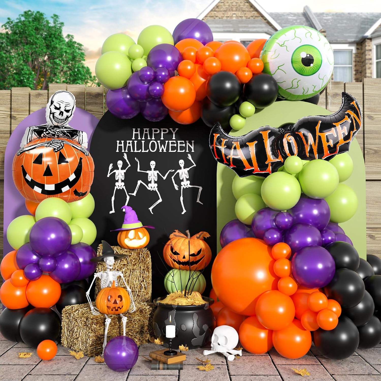 Balloon Arch Kit - 할로윈 풍선 가랜드 아치 키트, 오렌지,