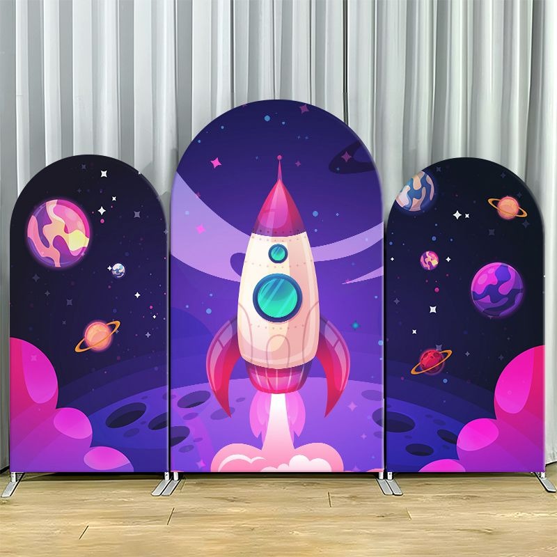 Event Launch Party - 탄성 이중 레이어 아치형 배경 커버