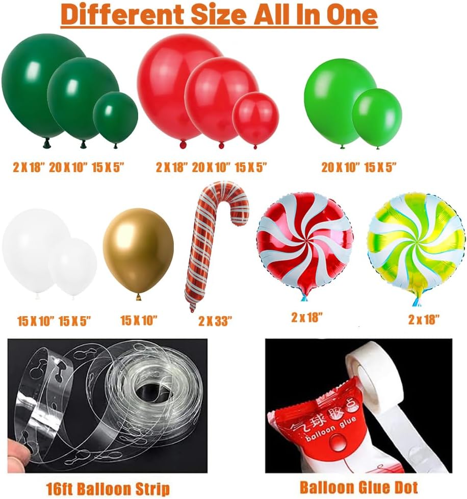 크리스마스 풍선 아치 가랜드 키트 160개 빨간색과 초 - Balloon Arch Kit 리뷰 및 가격