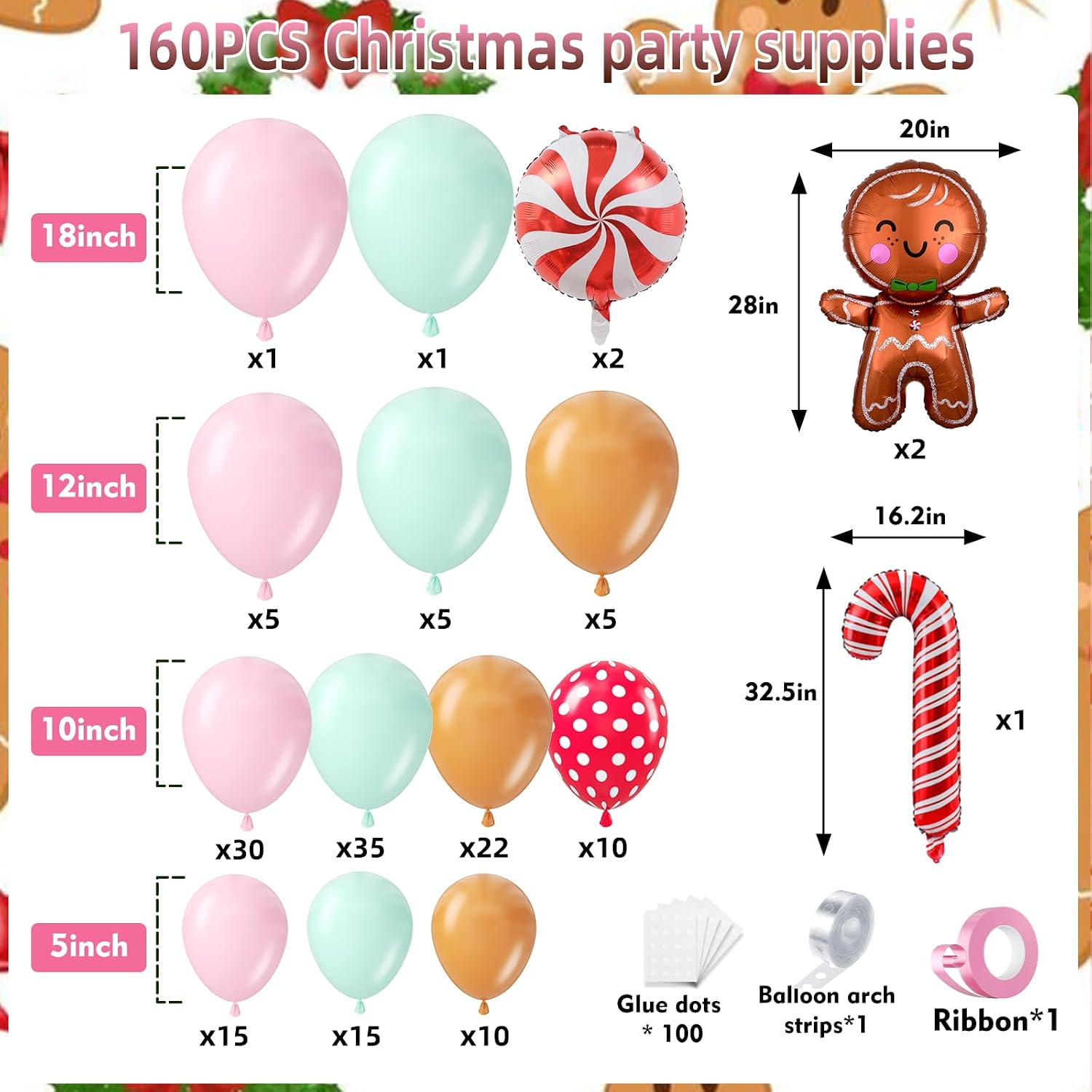 160개입 크리스마스 풍선 아치 장식 세트: 파스텔 핑 - Balloon Arch Kit 리뷰 및 가격