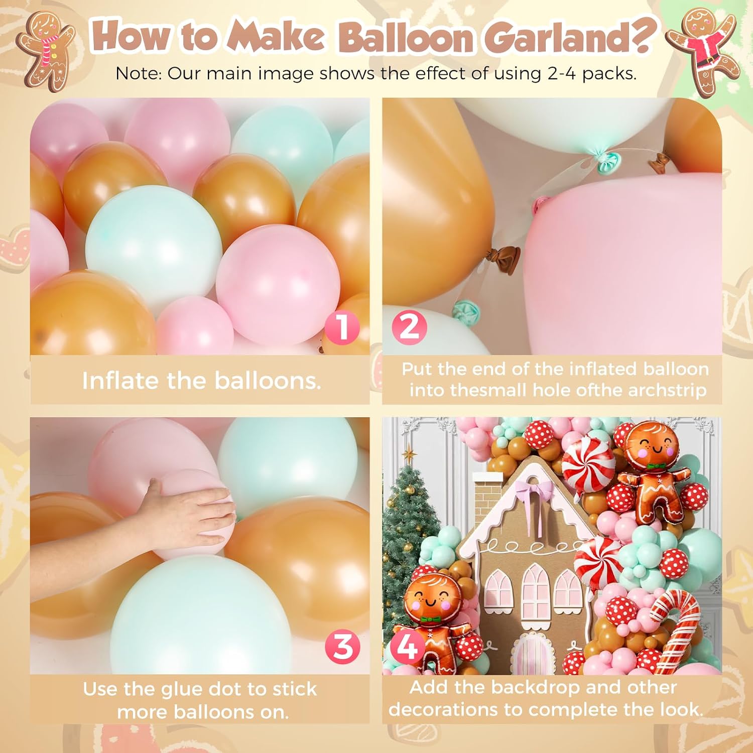 160개입 크리스마스 풍선 아치 장식 세트: 파스텔 핑 - Balloon Arch Kit 리뷰 및 가격