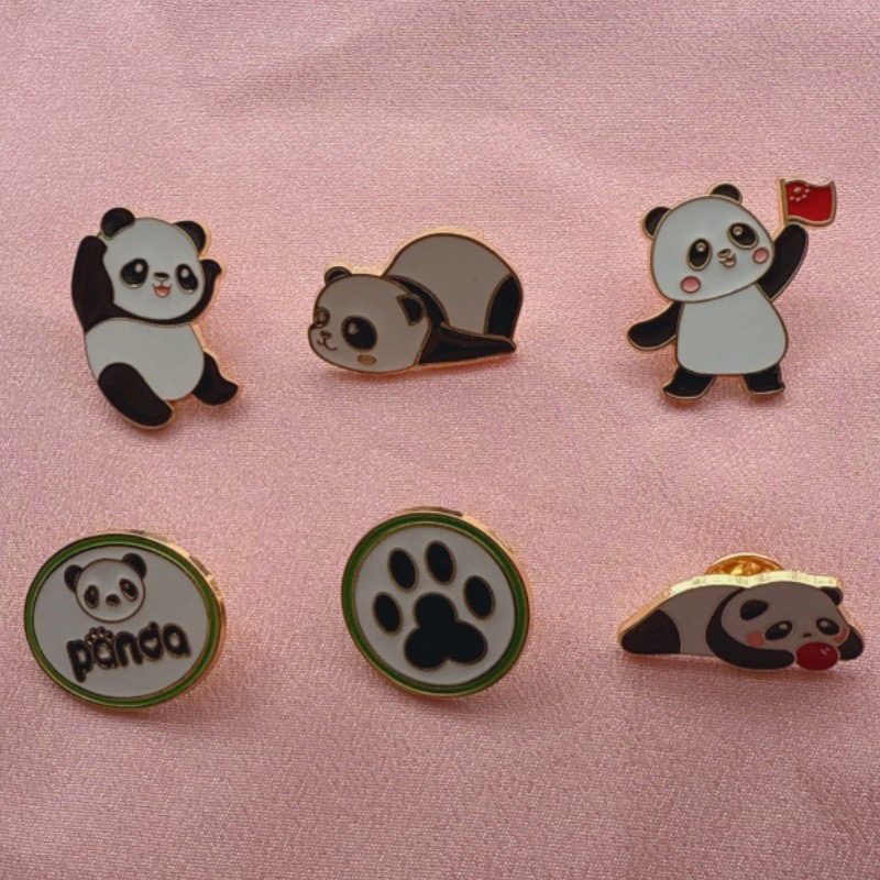 6pcs 만화 중국 팬더 배지 가을/겨울 의류 액세서리 - Event Supplies 리뷰 및 가격