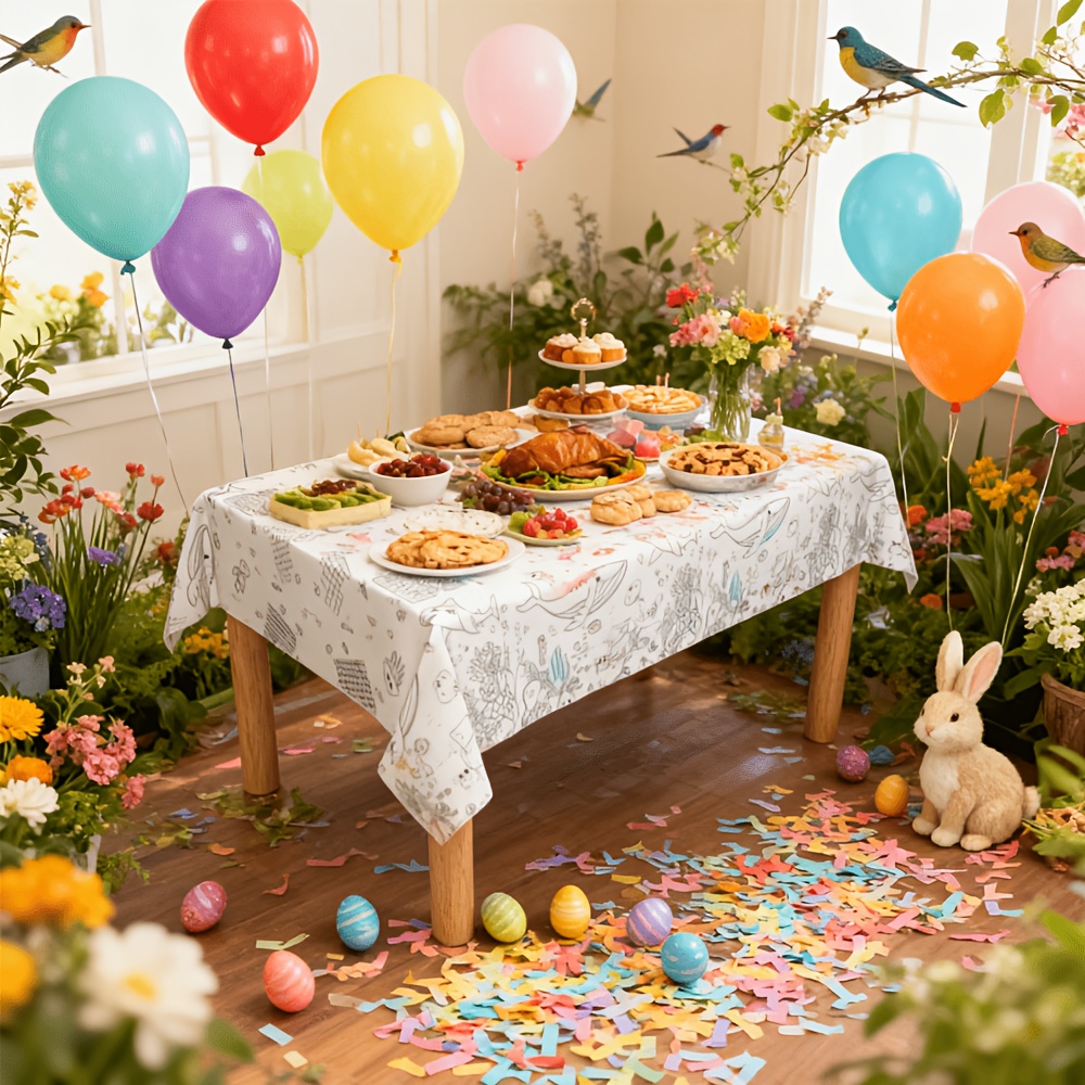 어린이 색칠 테이블보 일회용 PE 137x180cm 바 - Table Cloth Disposable 리뷰 및 가격