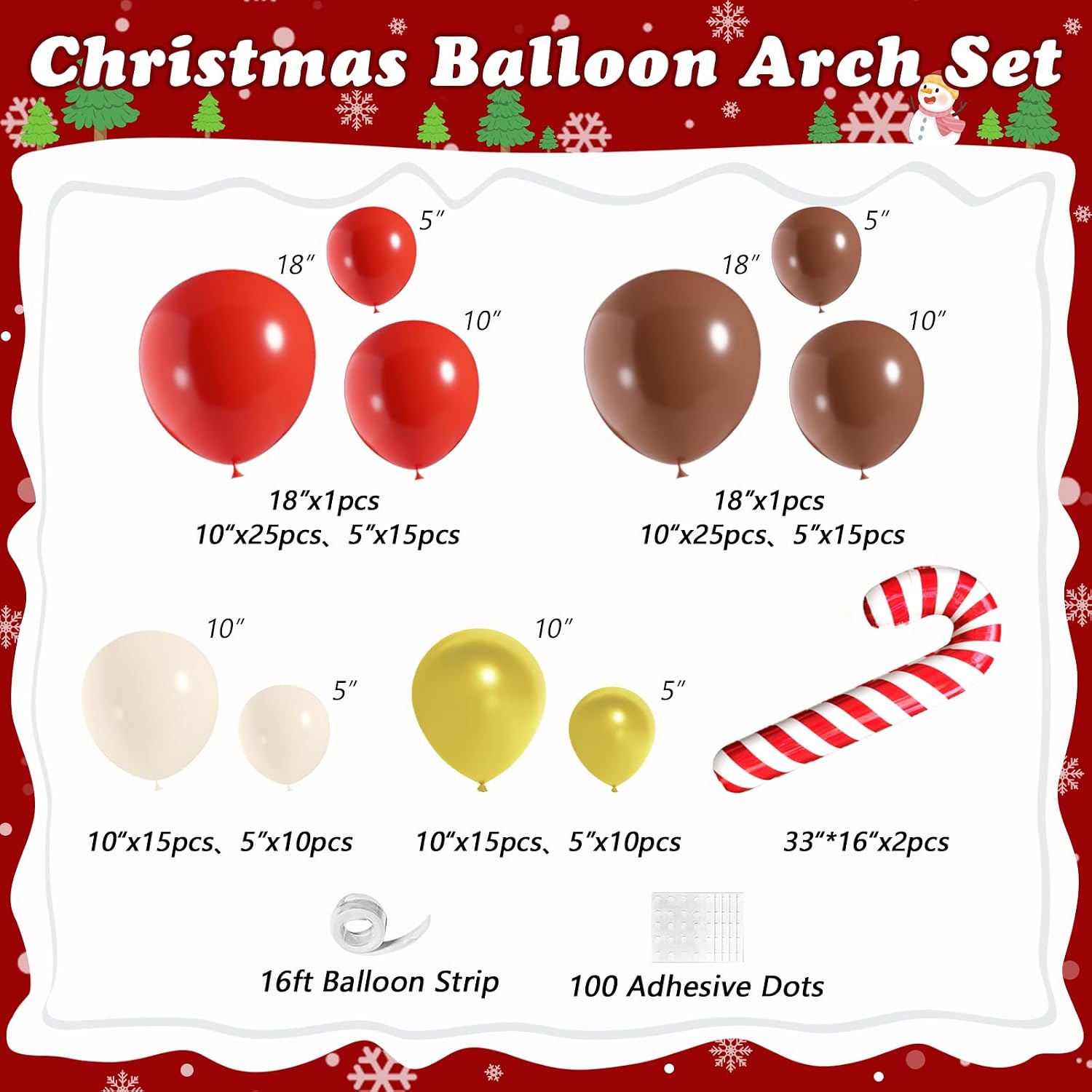 크리스마스 순록 풍선 아치 가랜드 키트 (136개의 빨 - Balloon Arch Kit 리뷰 및 가격