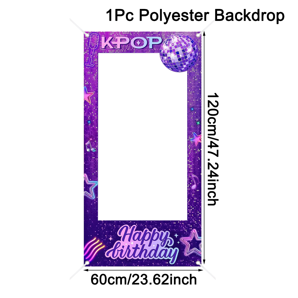 1pc 보라색 K-POP 사진 프레임 배경막 생일 축하 - Photo Booth Frame 리뷰 및 가격