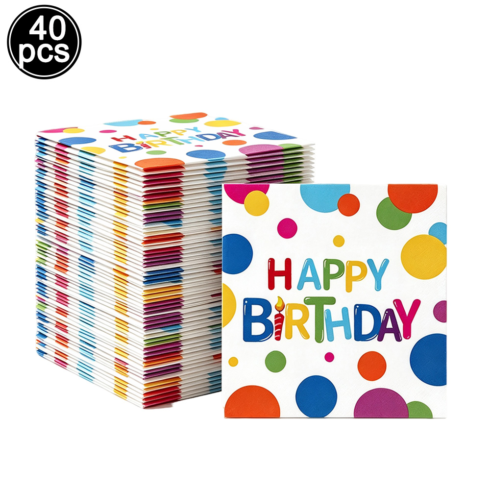 화려한 물방울 무늬 생일 축하 일회용 식기류 종이 접시 - Paper Straw Color 리뷰 및 가격
