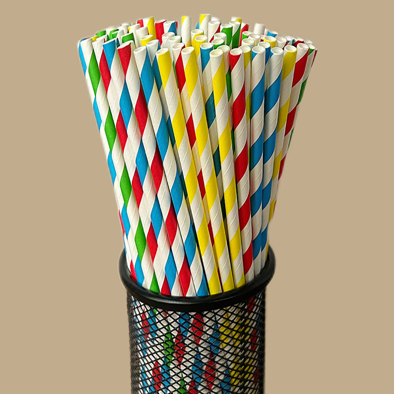 100개의 일회용 생분해성 줄무늬 종이 빨대 다채로운  - Paper Straw Color 리뷰 및 가격