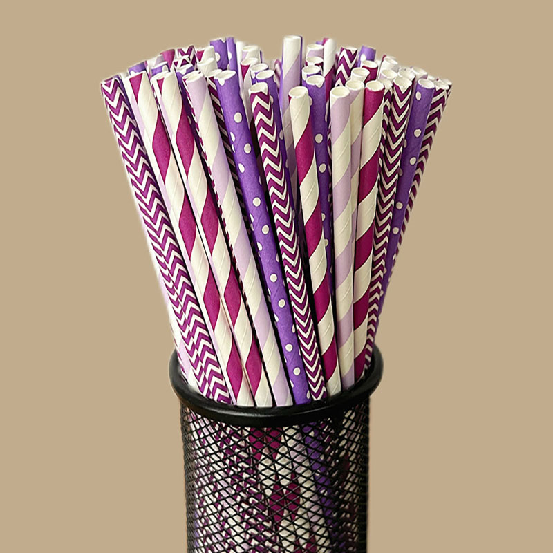 100개의 일회용 생분해성 줄무늬 종이 빨대 다채로운  - Paper Straw Color 리뷰 및 가격