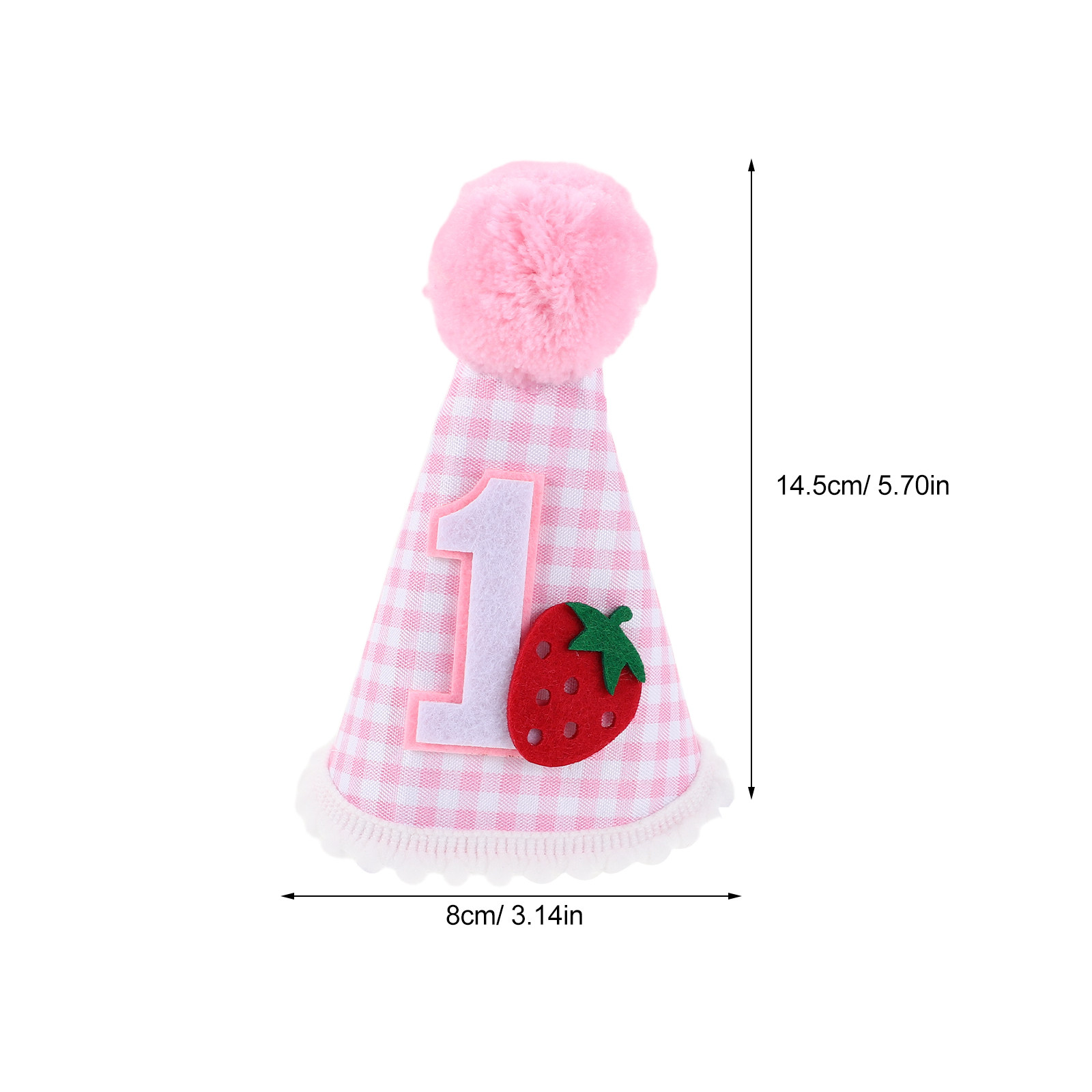 딸기 모양 콘 모양 생일 모자, 분홍색, 첫 번째 생일 - Party Hat Cone 리뷰 및 가격