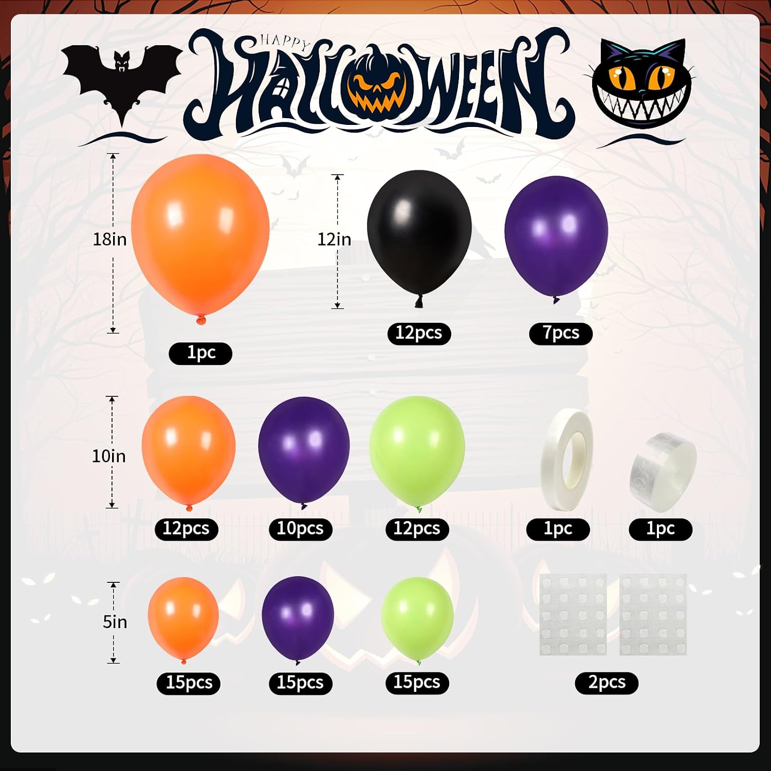 할로윈 풍선 가랜드 아치 키트, 오렌지, 녹색, 보라색 - Balloon Arch Kit 리뷰 및 가격