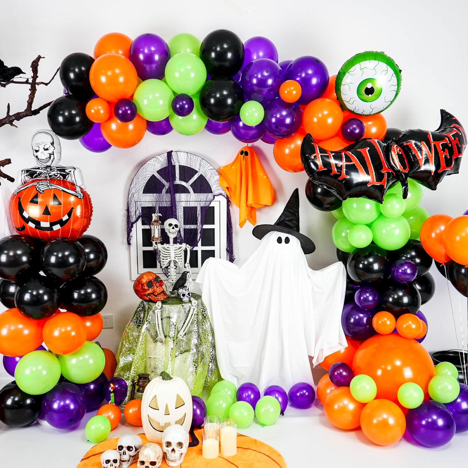 할로윈 풍선 가랜드 아치 키트, 오렌지, 녹색, 보라색 - Balloon Arch Kit 리뷰 및 가격