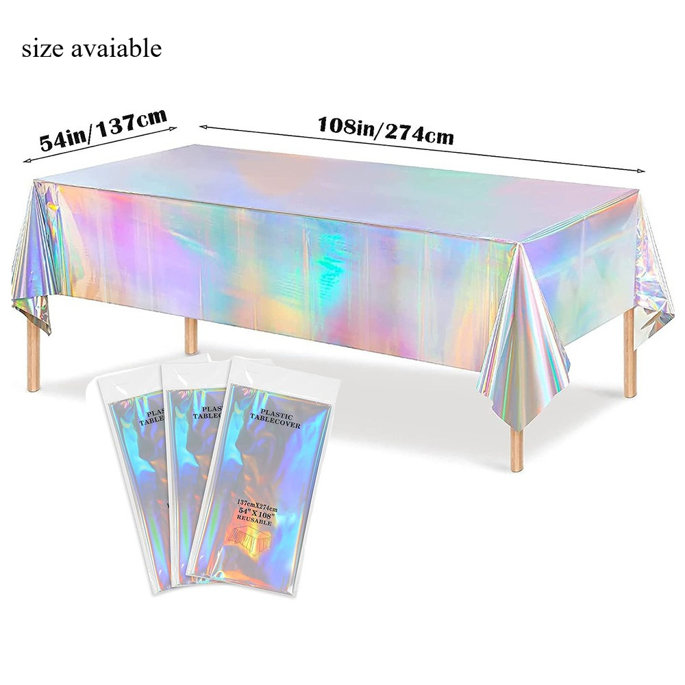 홀로그램 파티 테이블보 일회용 플라스틱 레인보우 레이저 - Table Cloth Disposable 리뷰 및 가격