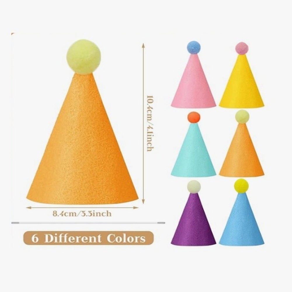 6개/12개/24개 세트, 귀여운 애완동물 파티 모자, - Party Hat Cone 리뷰 및 가격